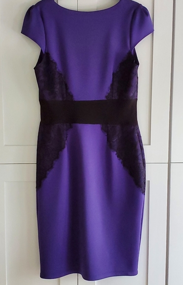 Temira Collection Purple Scuba Dress Size L - Picture 3 of 9